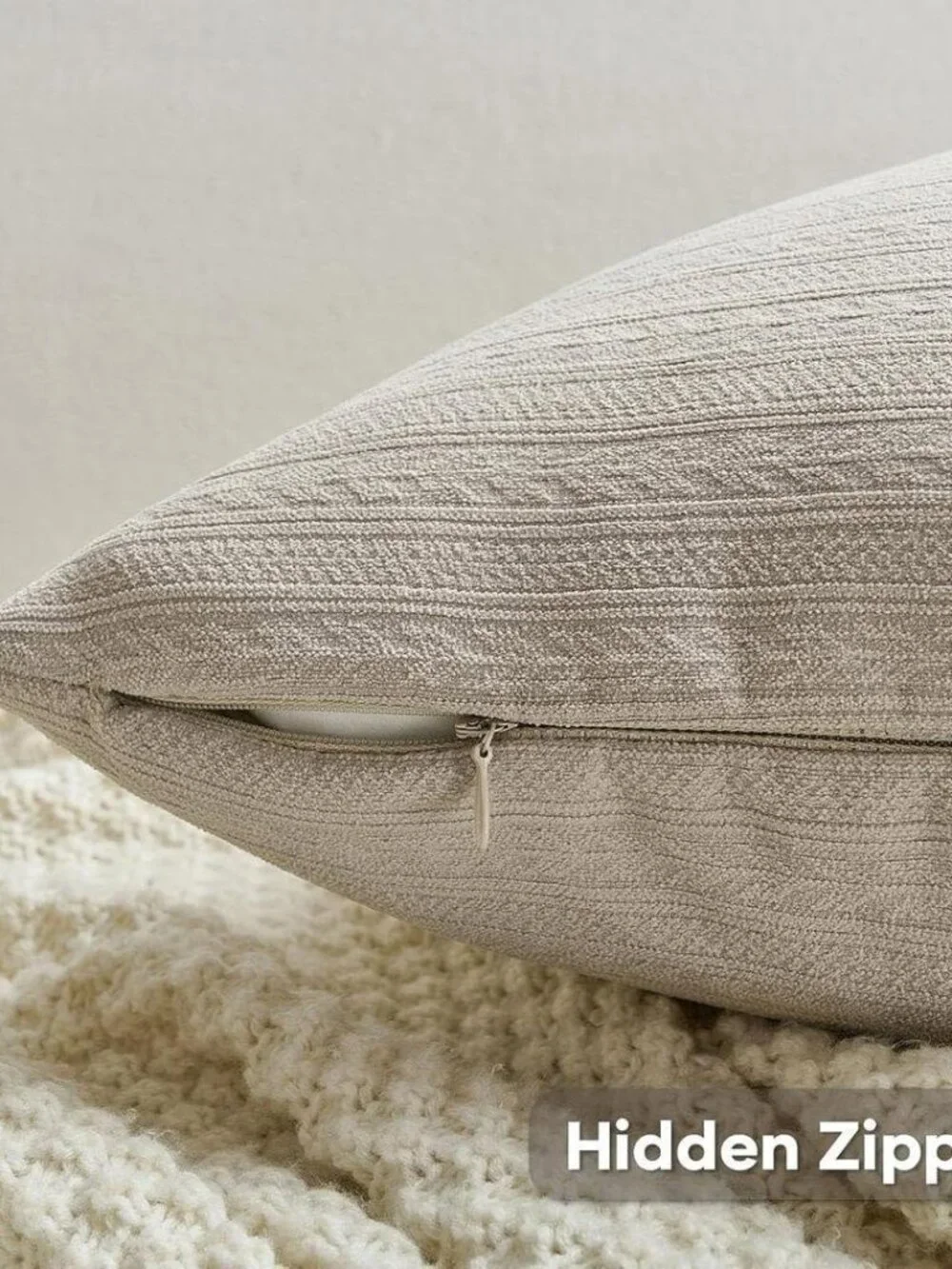 Pack of 2 Solid Chenille Throw Pillow Covers 20x20 Inch